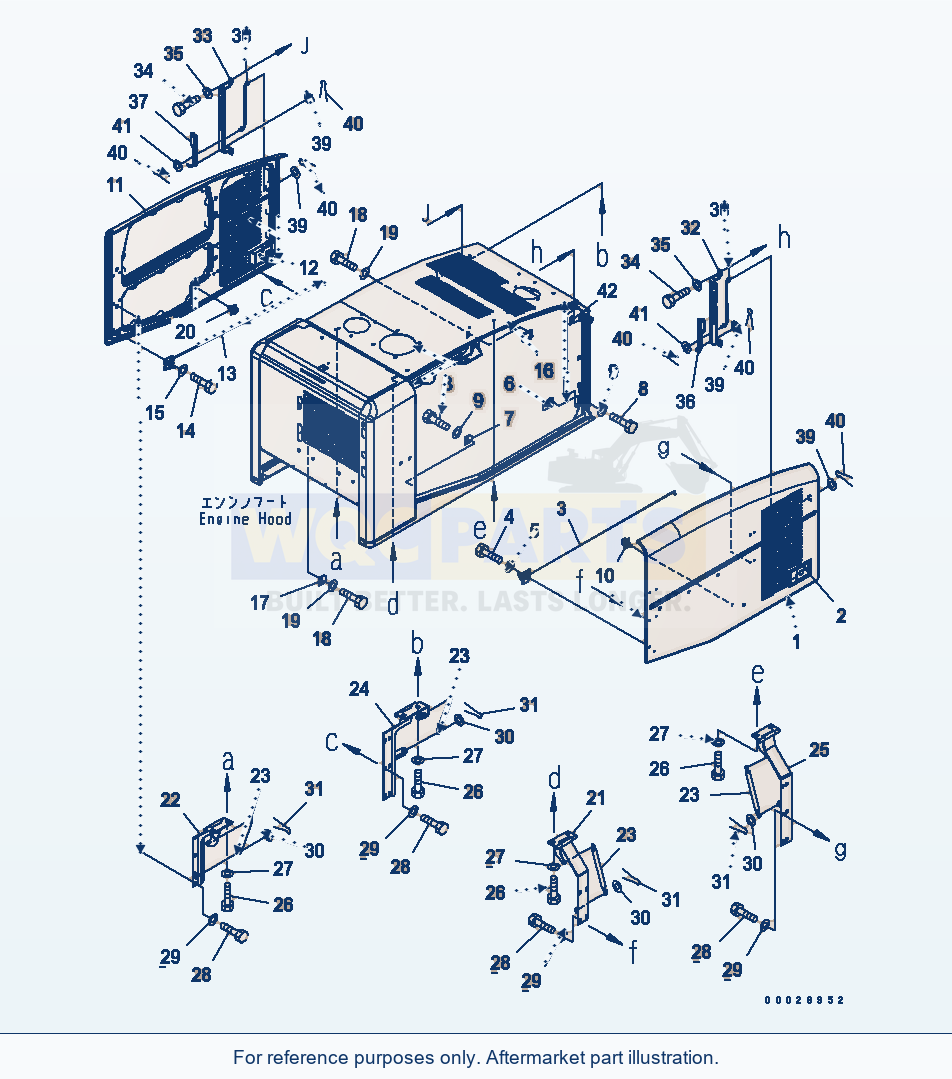 Komatsu WA250-5 Hood (Door) (With Full Fender) parts diagram