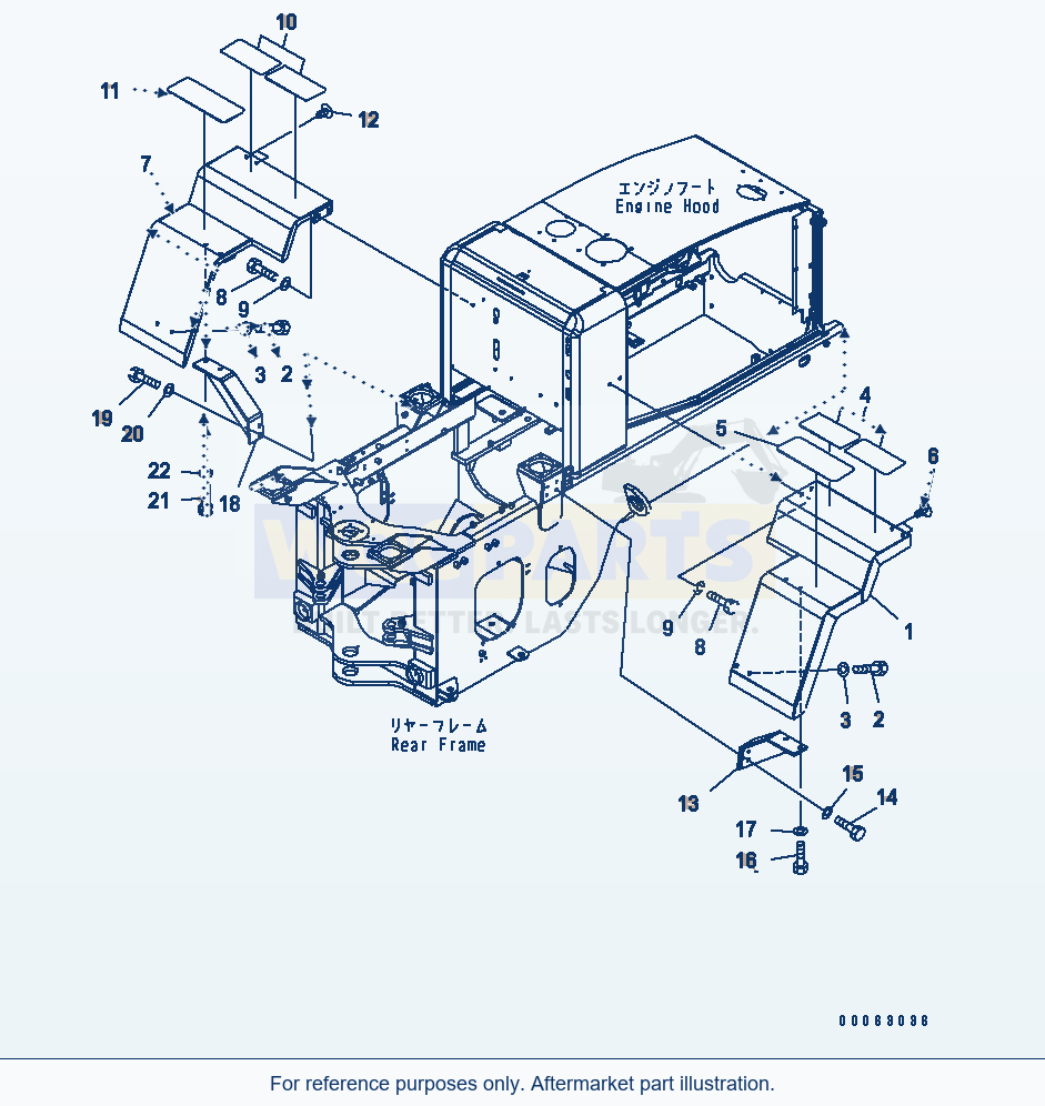 Komatsu WA250-5 Rear Fender(#70001-72451) parts diagram