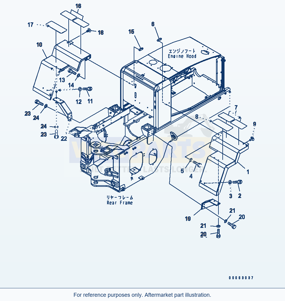 Komatsu WA250-5 Rear Fender(#72452-) parts diagram