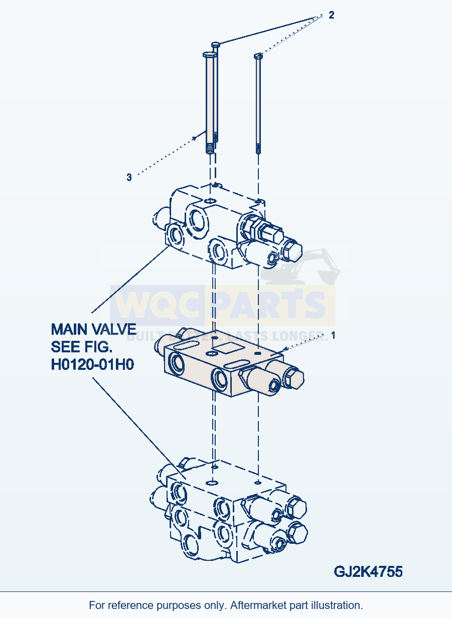 Komatsu WA250-5 Additional Hydraulic Main Valve (Option) parts diagram