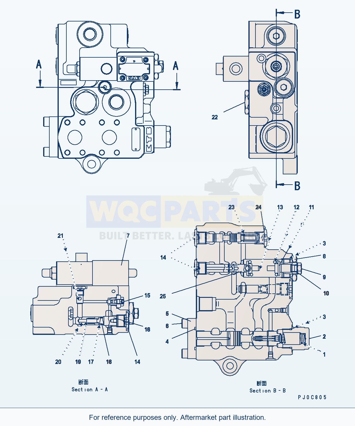 Komatsu WA250-5 E.C.S.S Valve parts diagram