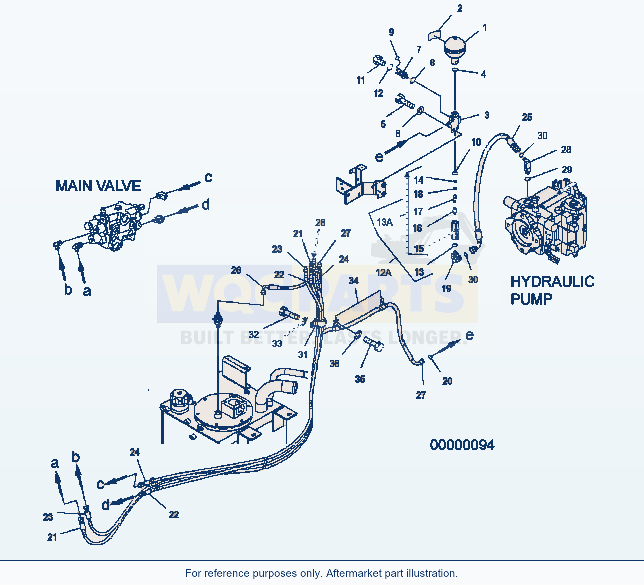 Komatsu WA250-5 Hydraulic Piping (Accumulator 2 Spool) parts diagram