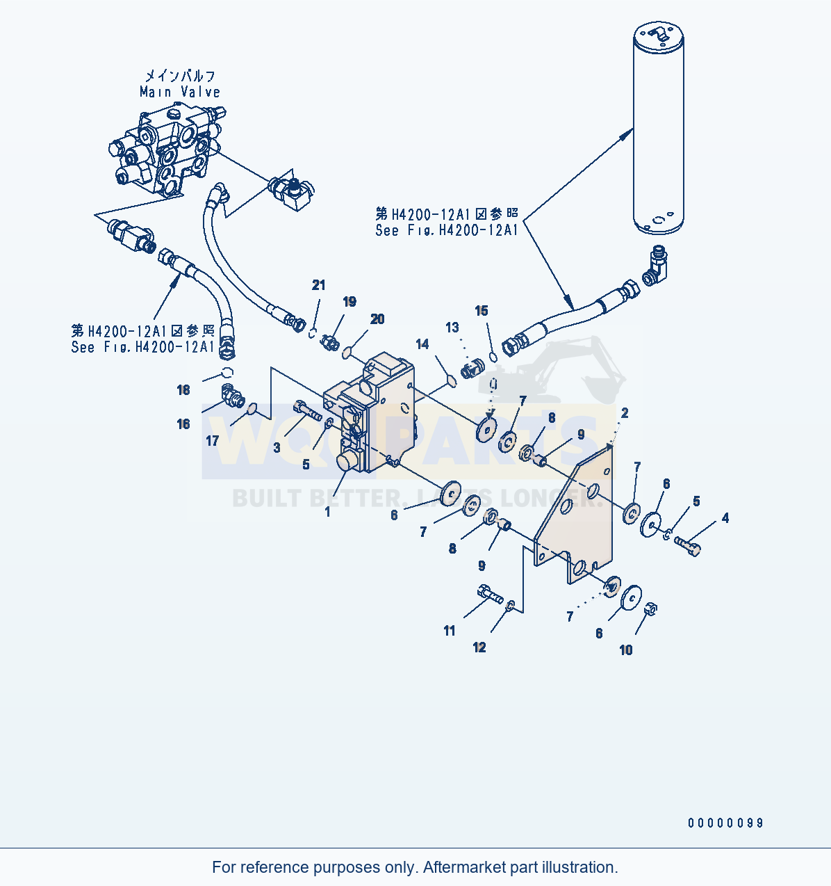 Komatsu WA250-5 Hydraulic Piping (E.C.S.S Valve) parts diagram
