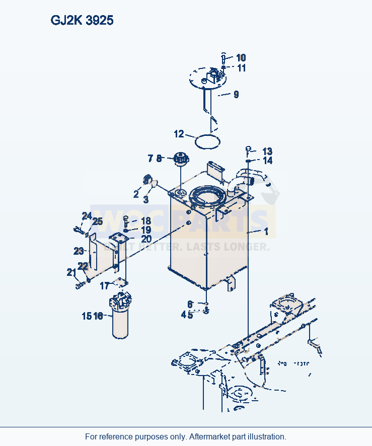 Komatsu WA250-5 Hydraulic Tank parts diagram