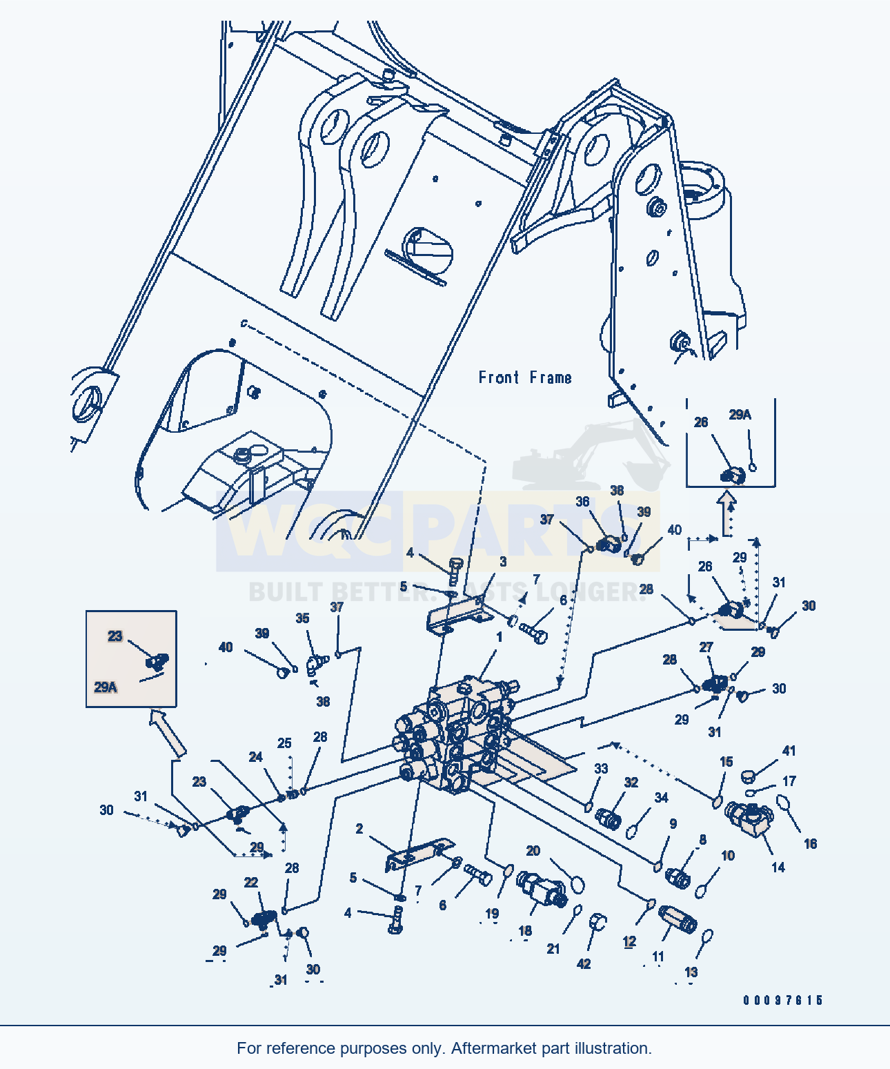Komatsu WA250-5 Main Valve (3-Spool With E.C.S.S.) parts diagram
