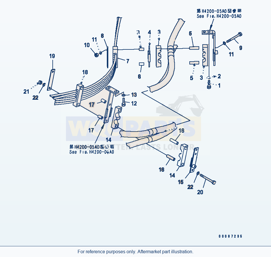 Komatsu WA250-5 Hydraulic Piping (Ppc Piping Mount) parts diagram