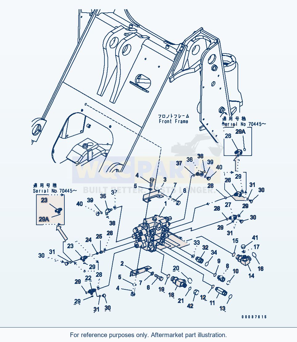 Komatsu WA250-5 Main Valve (For 3-Spool Valve And E.C.S.S.) parts diagram