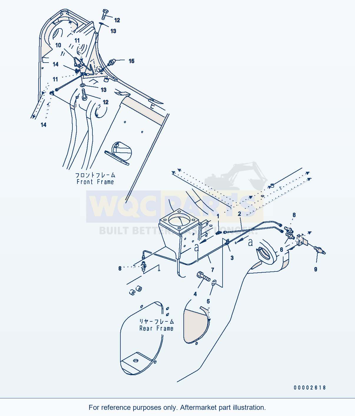 Komatsu WA250-5 Remote Grease Serial H50051 - UP parts diagram