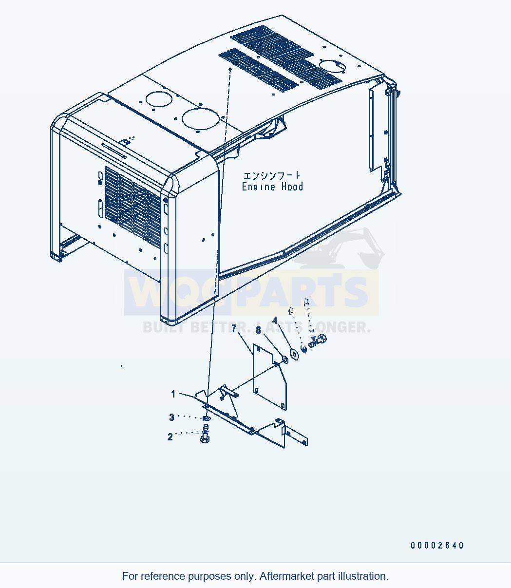 Komatsu WA250-5 Hood (Duct Cover) Serial H50051 - UP parts diagram