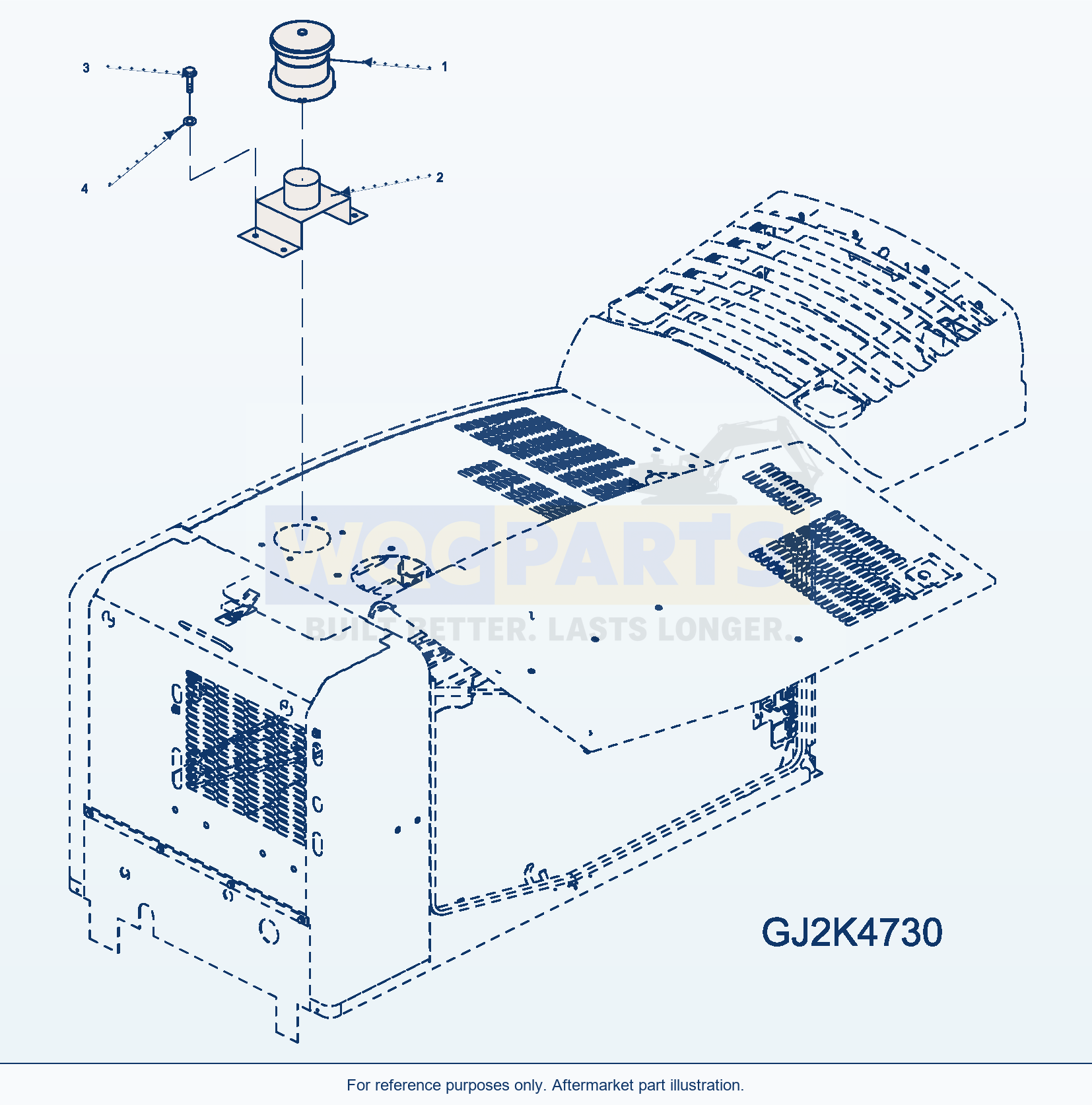 Komatsu WA250-5 Hood (Pre-Cleaner) Serial H50051 - UP parts diagram