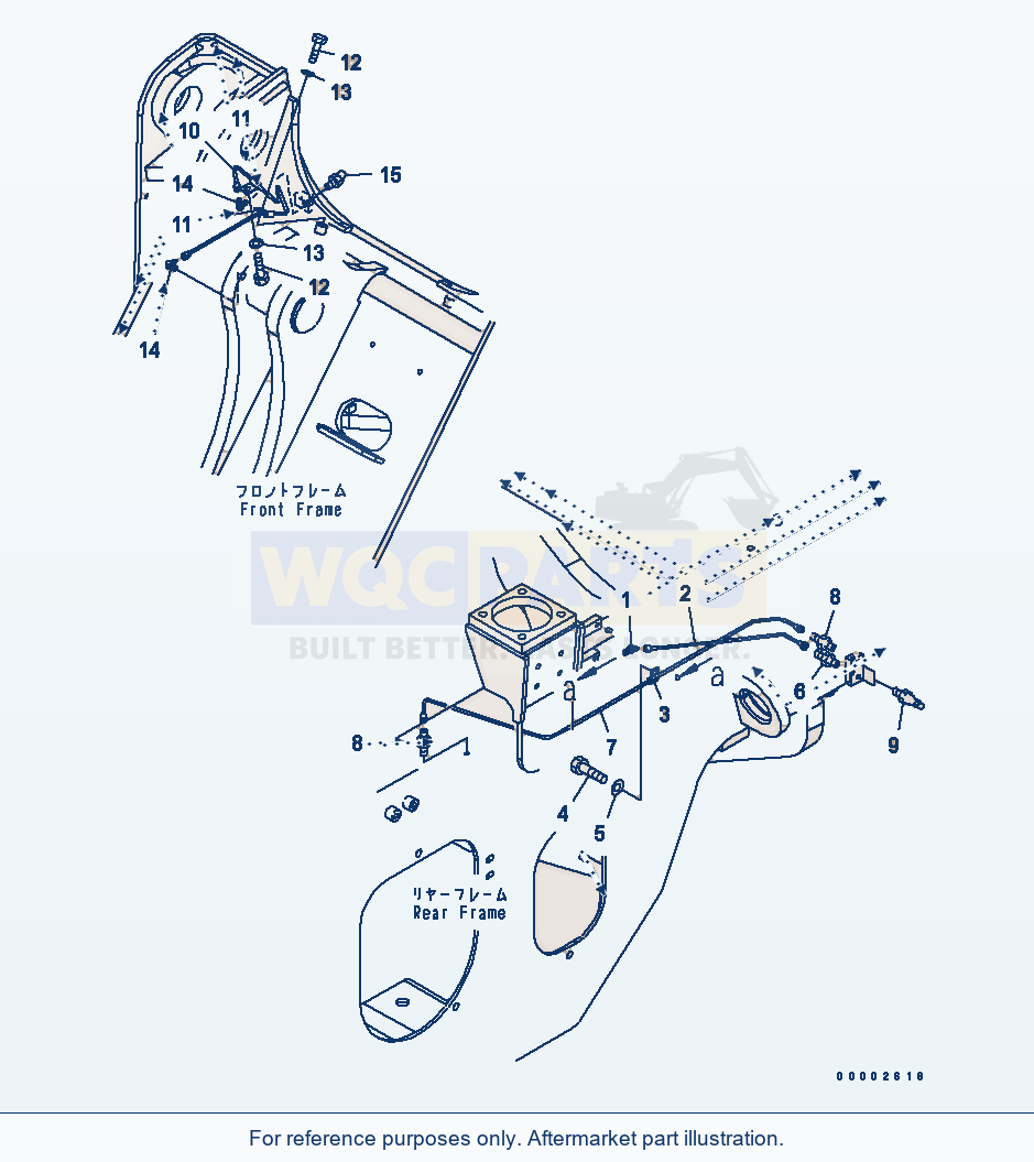 Komatsu WA250-5 Remote Grease Serial 70001-UP parts diagram