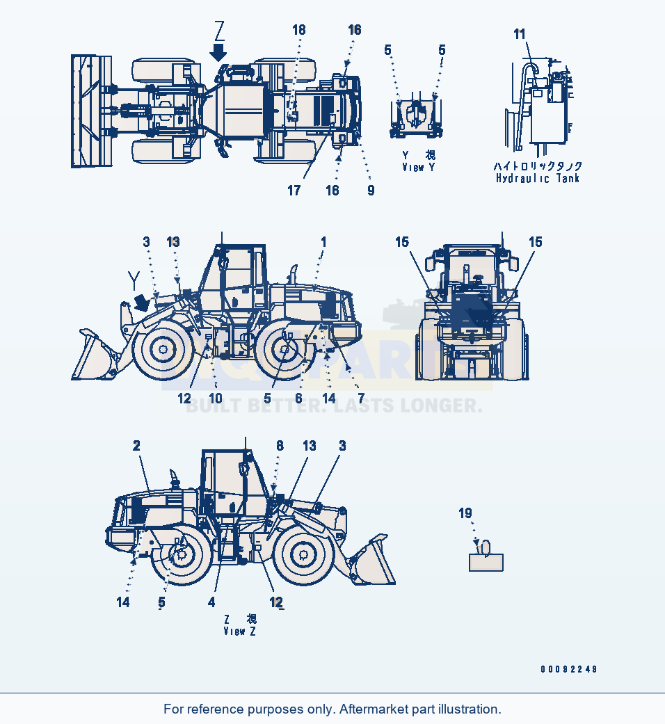 Komatsu WA250-5 Marks And Plates (French) parts diagram