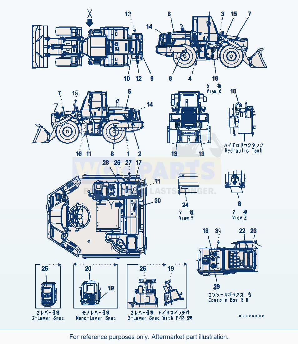 Komatsu WA250-5 Marks And Plates (Spanish) (Pictorial) parts diagram