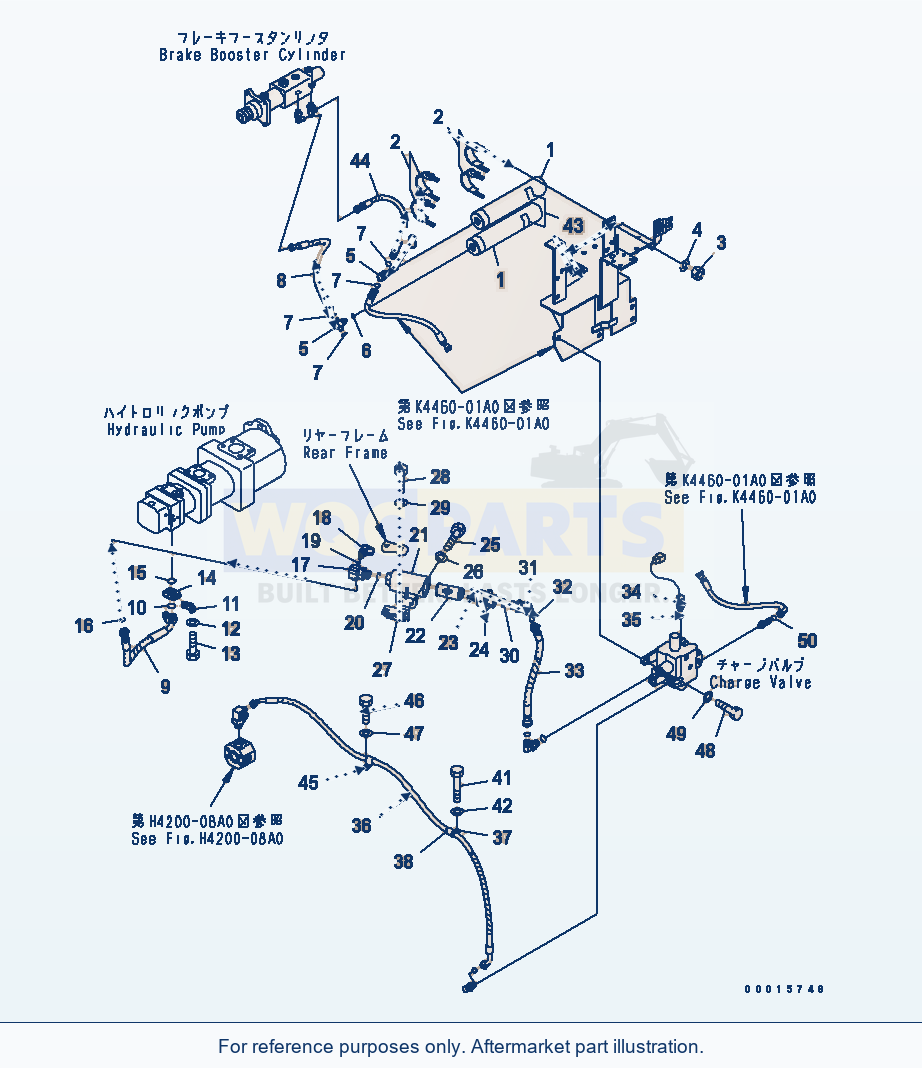 Komatsu WA250-5 Brake Control (Accumulator) parts diagram