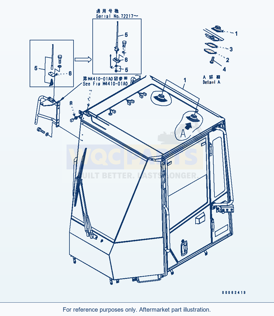 Komatsu WA250-5 Floor (Antenna, Speaker) parts diagram