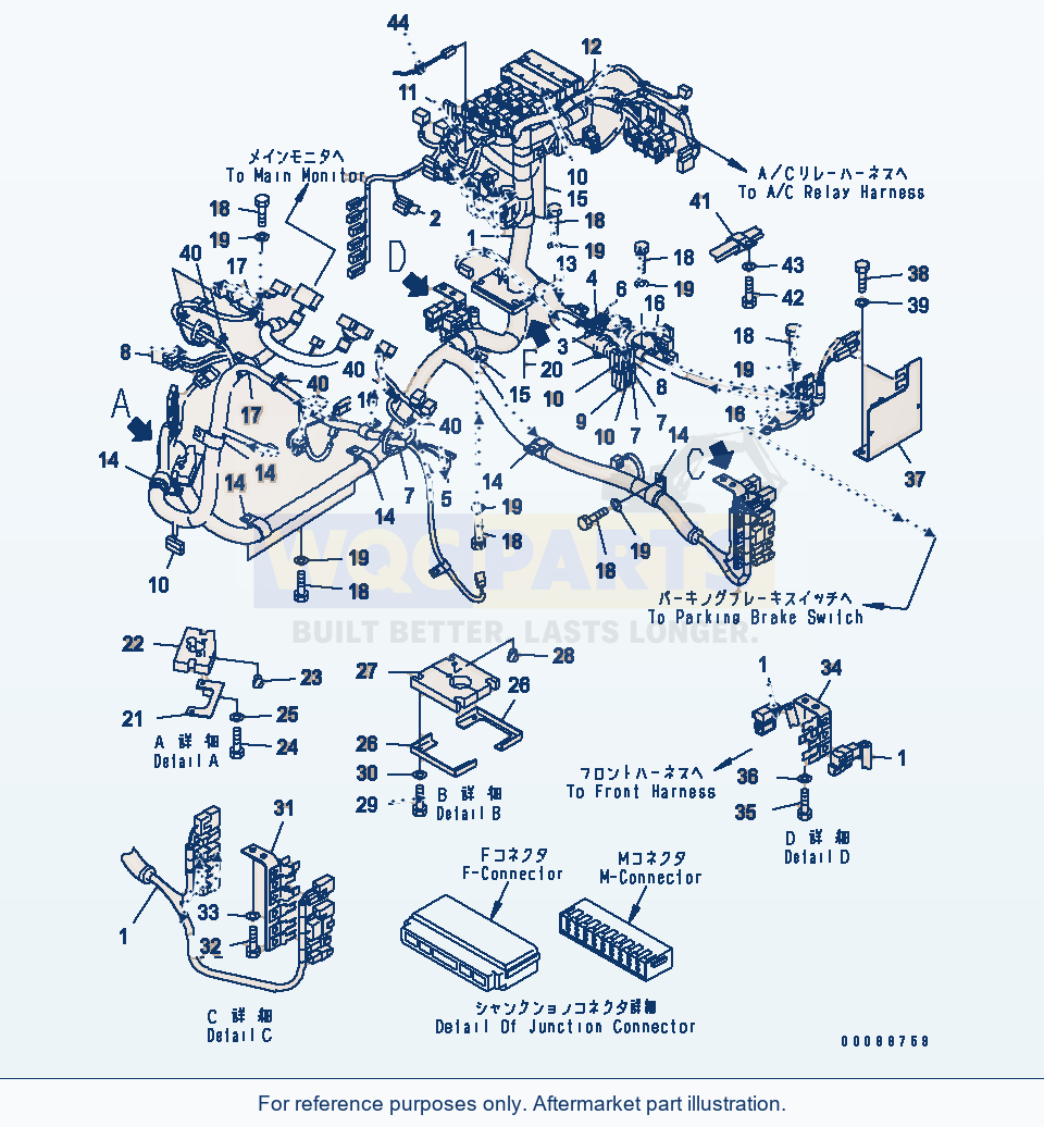 Komatsu WA250-5 Floor (Floor Harness) (Main Harness)(#72784-) parts diagram