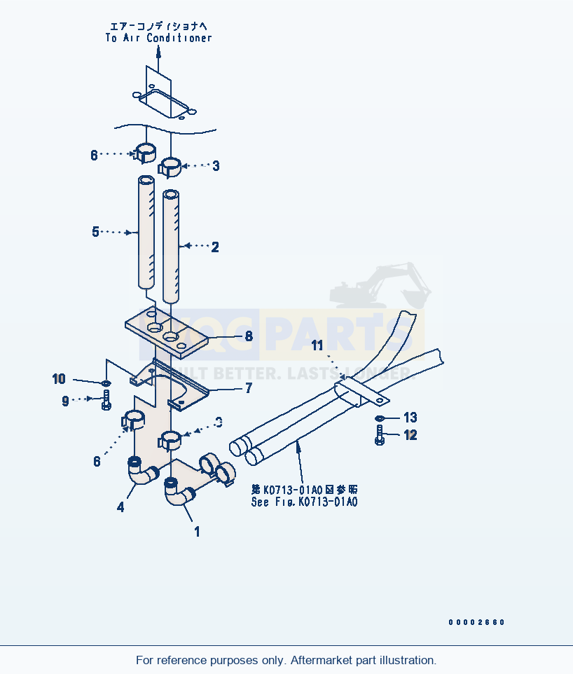 Komatsu WA250-5 Floor (Heater Piping) parts diagram