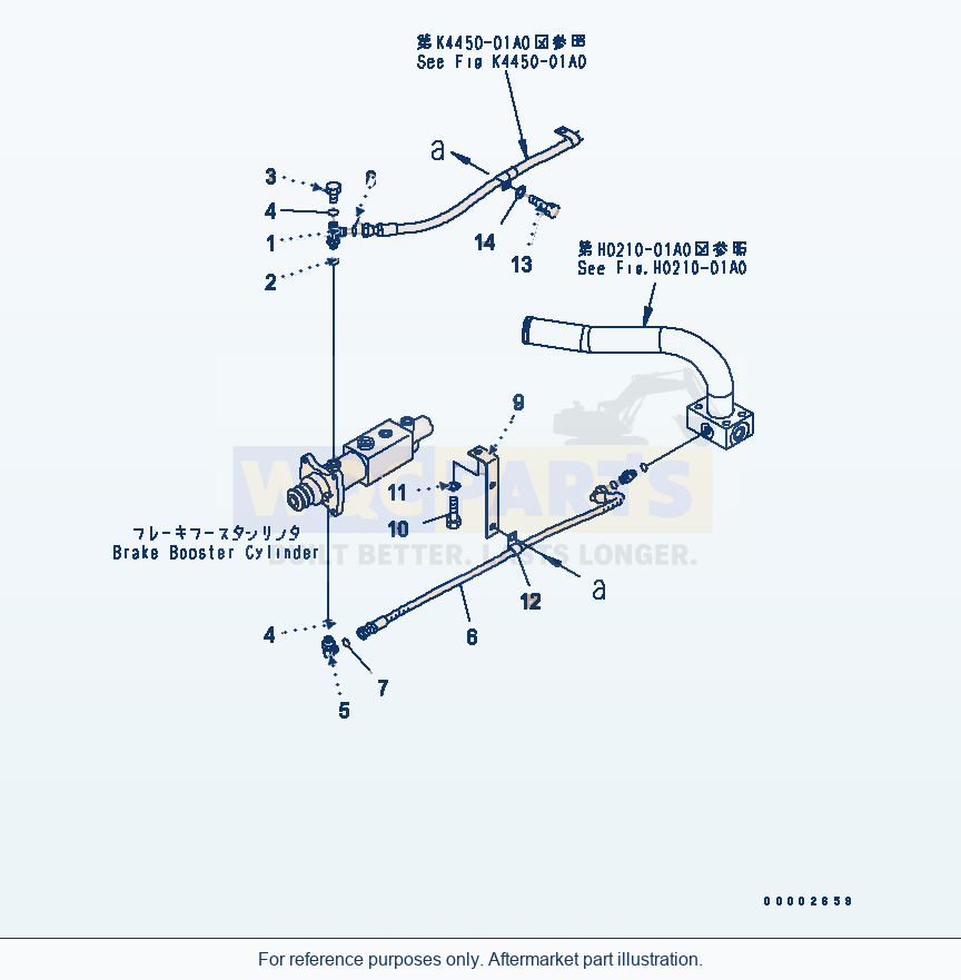Komatsu WA250-5 Floor (Inching Brake) parts diagram