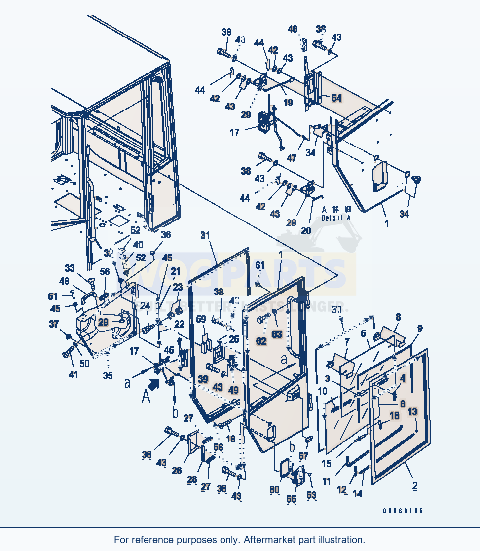Komatsu WA250-5 Rops Cab (Door L.H.)(#70579-72749) parts diagram