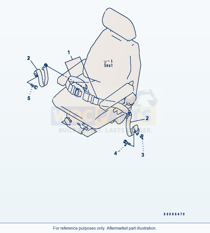 Komatsu WA250-5 Seat Belt (78 mm) (For Suspension) parts diagram