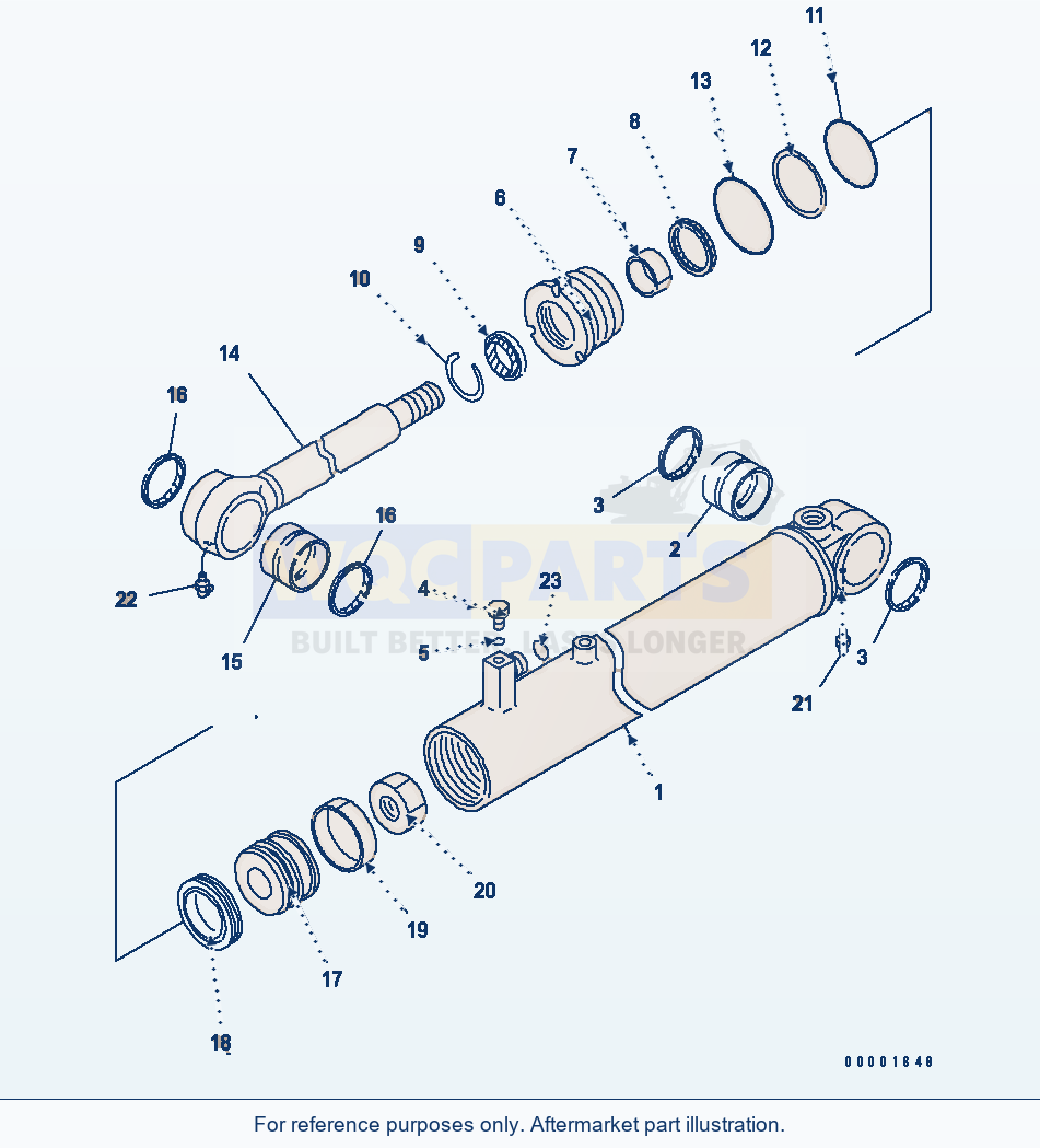 Komatsu WA250-5 Steering Cylinder (Inner Parts) Serial 70001-UP parts diagram