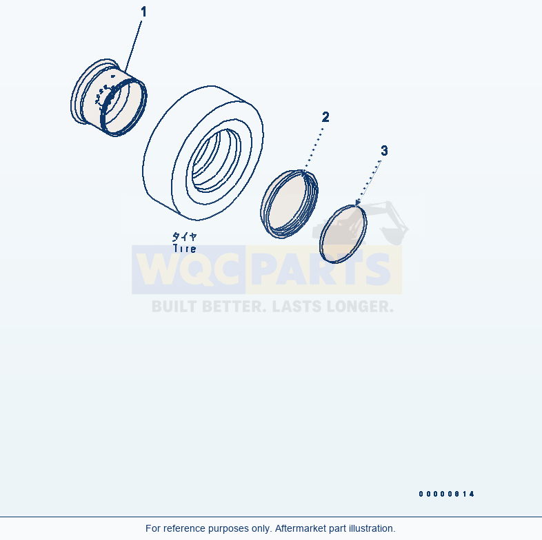 Komatsu WA250-5 Rim (20.5-25) (Tubeless Tire) parts diagram