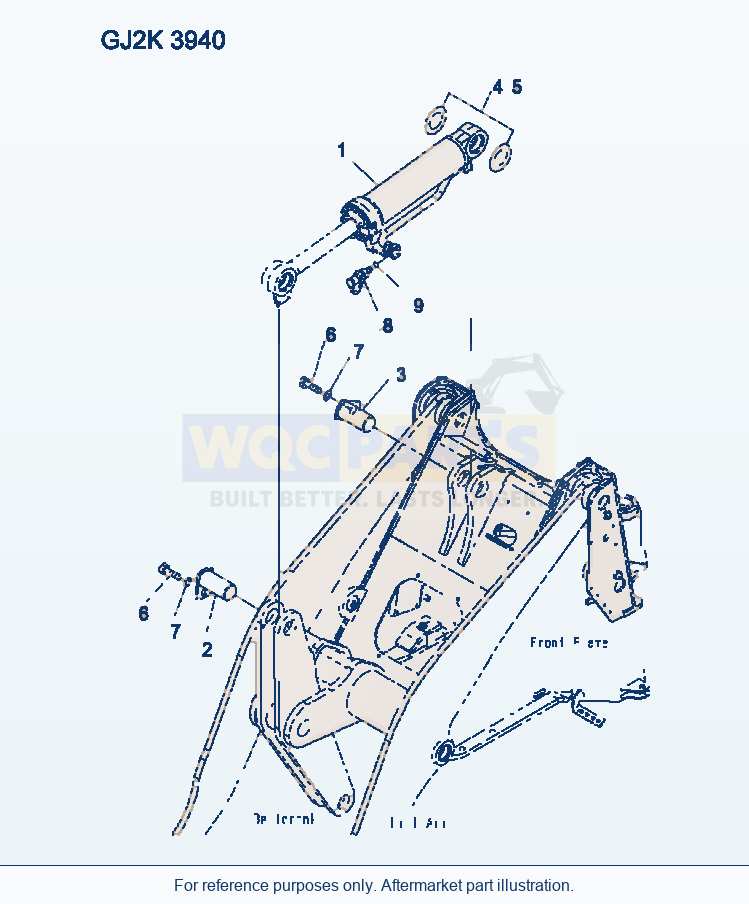 Komatsu WA250-5 Bucket Cylinder Serial H50051 - UP parts diagram