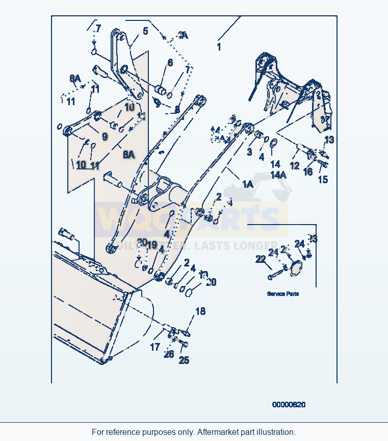 Komatsu WA250-5 Lift Arm And Bellcrank (Std) parts diagram