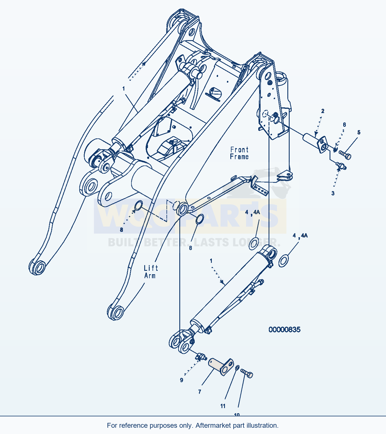 Komatsu WA250-5 Lift Cylinder Serial H50051 - UP parts diagram