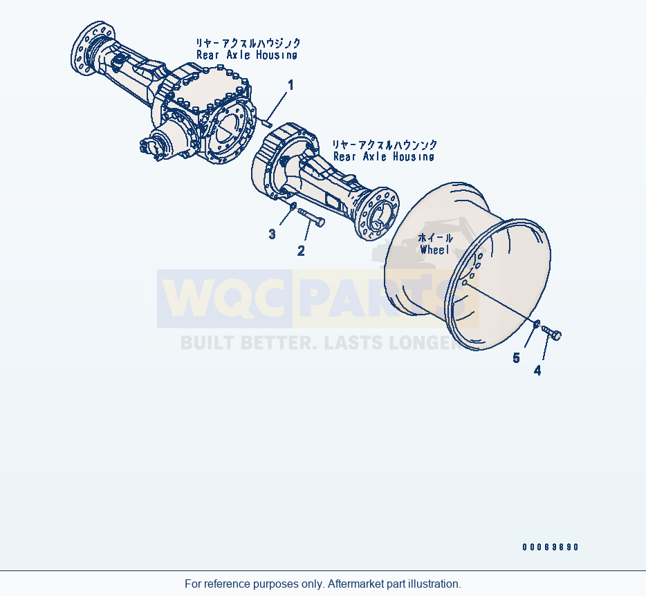 Komatsu WA250-5 Rear Axle (Mounting Part) parts diagram