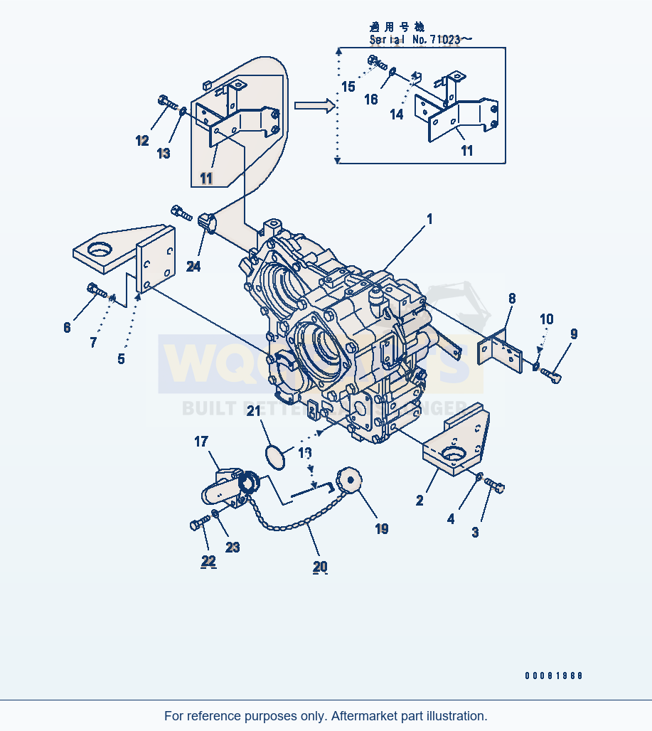 Komatsu WA250-5 Transfer Mounting parts diagram