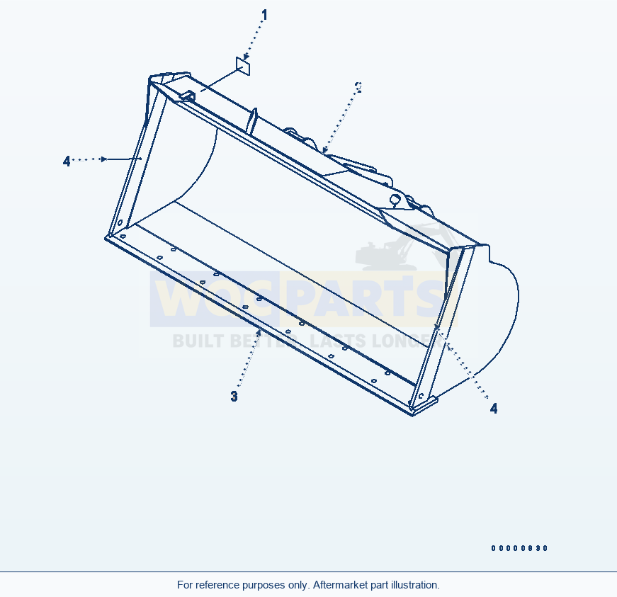 Komatsu WA250-5 Bucket 2.1m³ (With B.O.C., 2.3m³) parts diagram