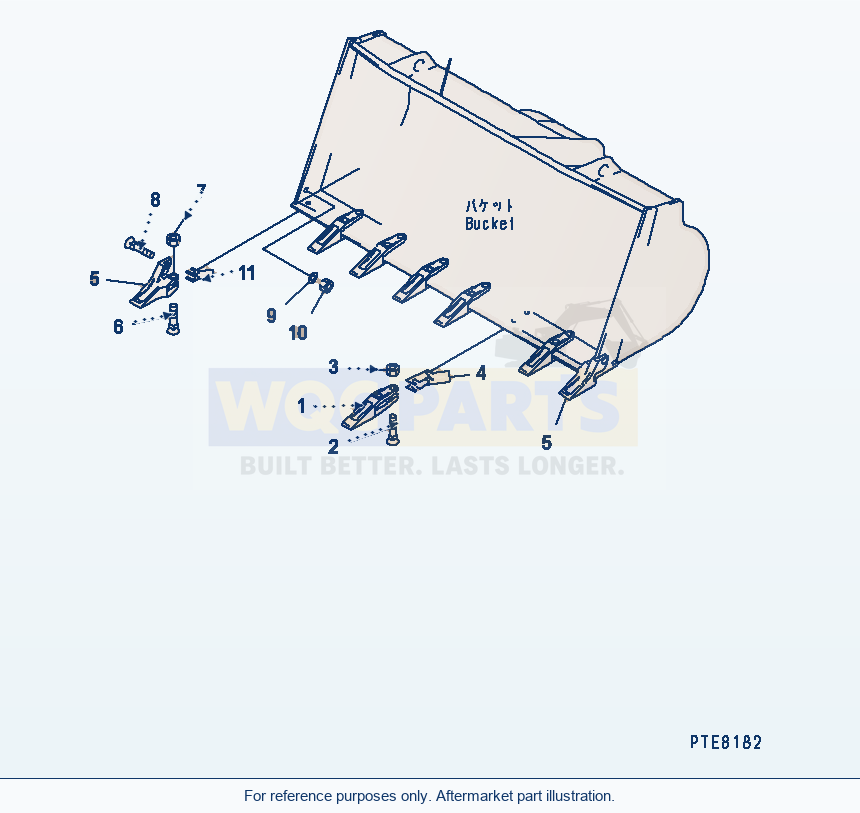 Komatsu WA250-5 Tooth parts diagram