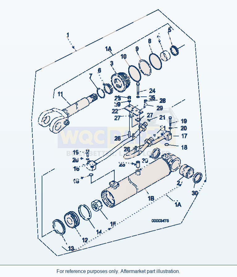 Komatsu WA250-5 Lift Cylinder (Inner Parts) Serial H50051 - UP parts diagram