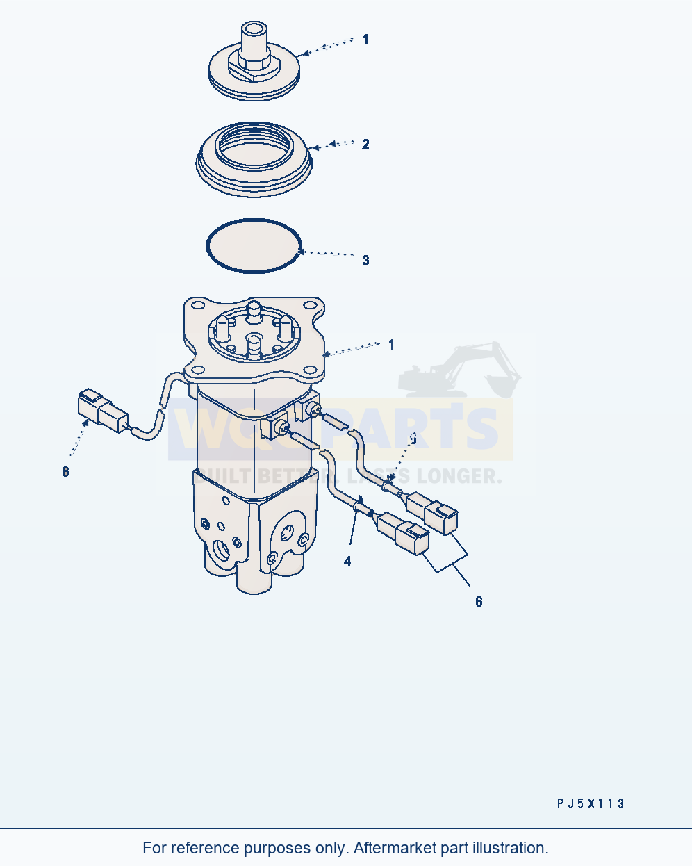 Komatsu WA250-5 Ppc Valve (For Mono Lever) Serial H50051 - UP parts diagram