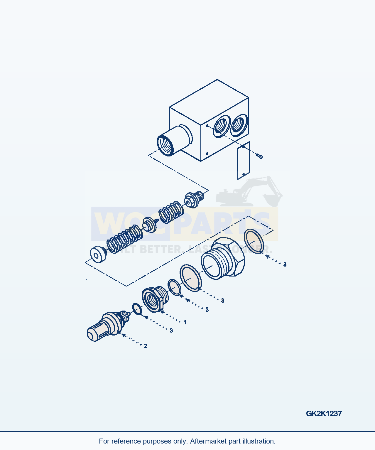 Komatsu WA250-5 Relief Valve (Inner Parts) parts diagram