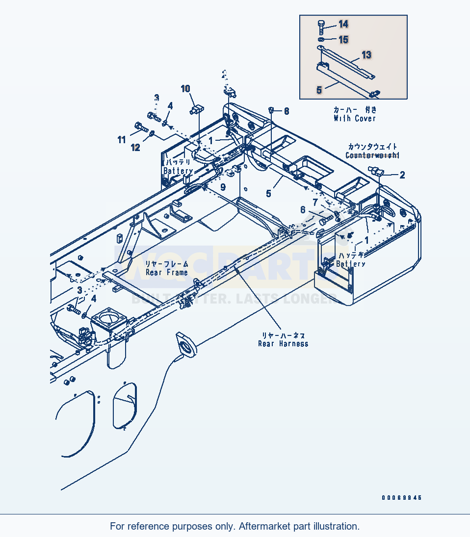Komatsu WA250-5L Rear Harness (Battery Cable) parts diagram