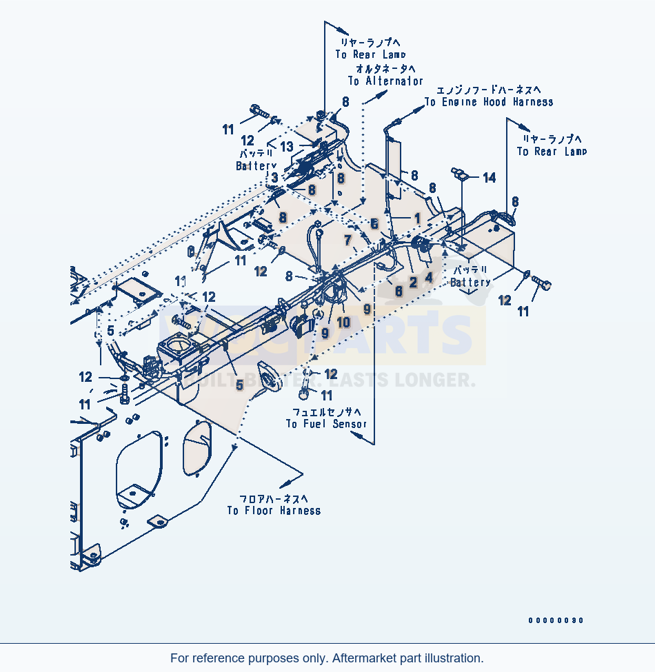 Komatsu WA250-5L Rear Harness (Main Harness) parts diagram