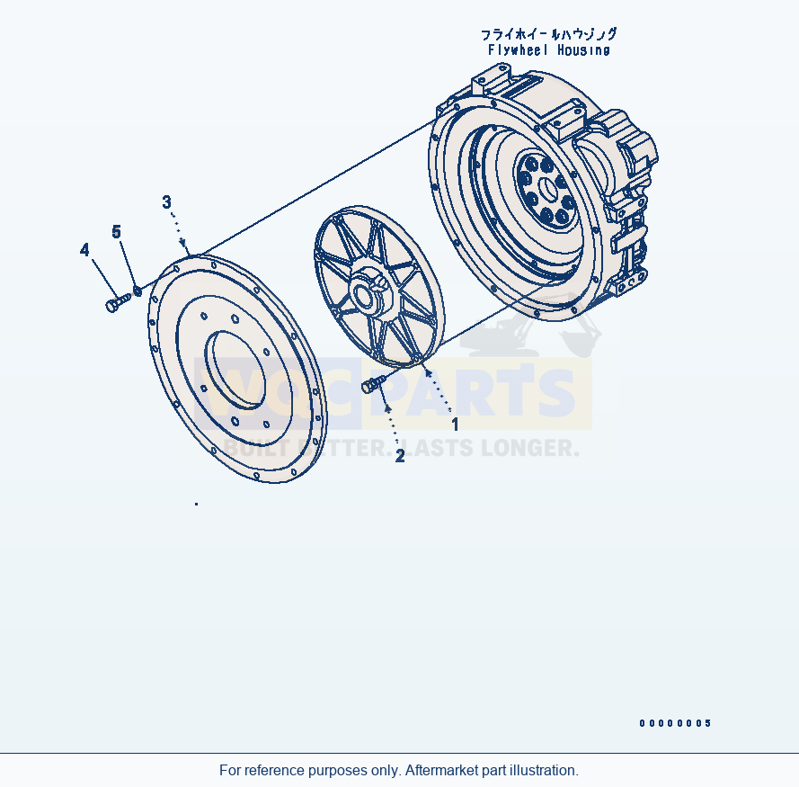 Komatsu WA250-5L Damper parts diagram