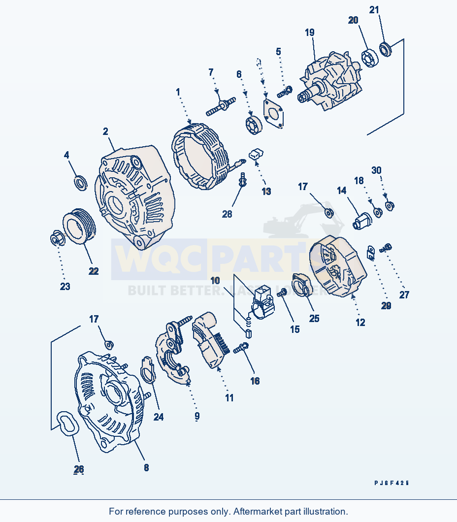 Komatsu WA250-5L Alternator (60A) parts diagram