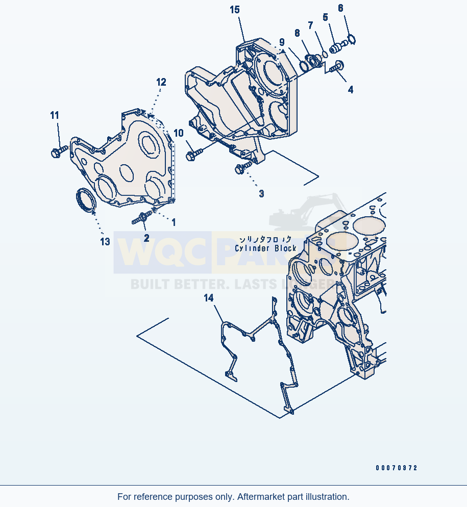 Komatsu WA250-5L Front Gear Cover parts diagram