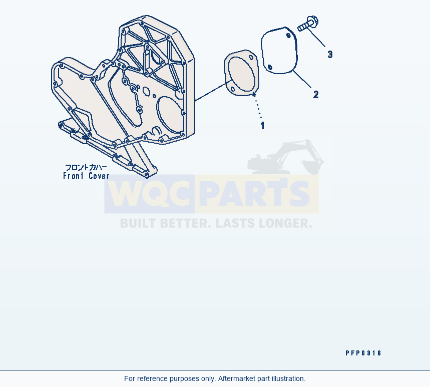 Komatsu WA250-5L Front Gear Train Accessory Drive Cover parts diagram