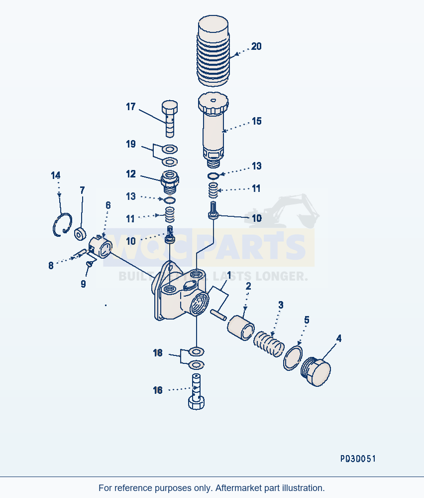 Komatsu WA250-5L Fuel Injection Pump (Feed Pump) (Inner Parts) parts diagram