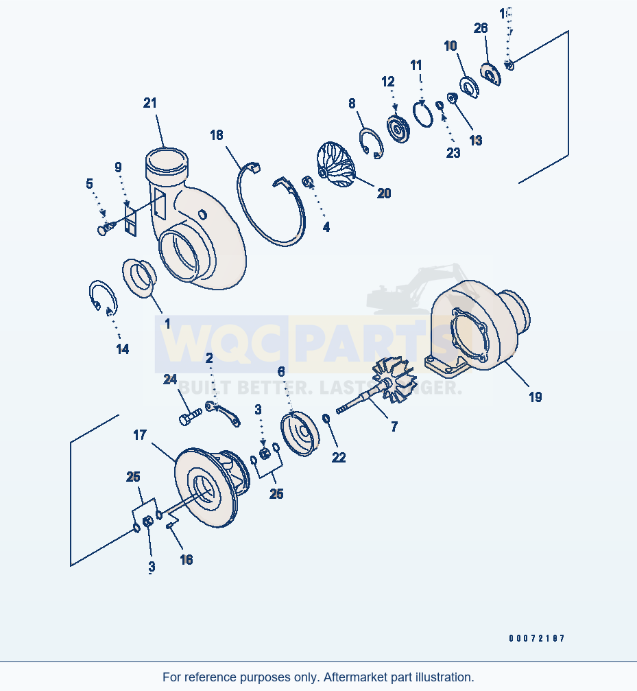 Komatsu WA250-5L Turbocharger parts diagram