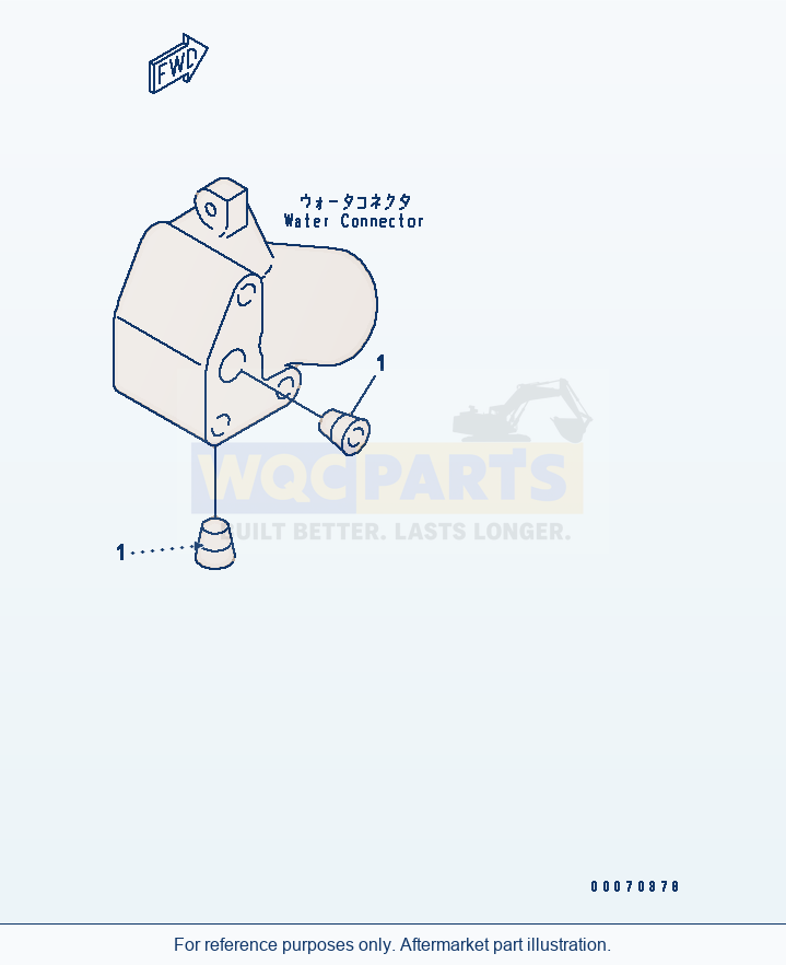 Komatsu WA250-5L Water Inlet Connection Plug parts diagram