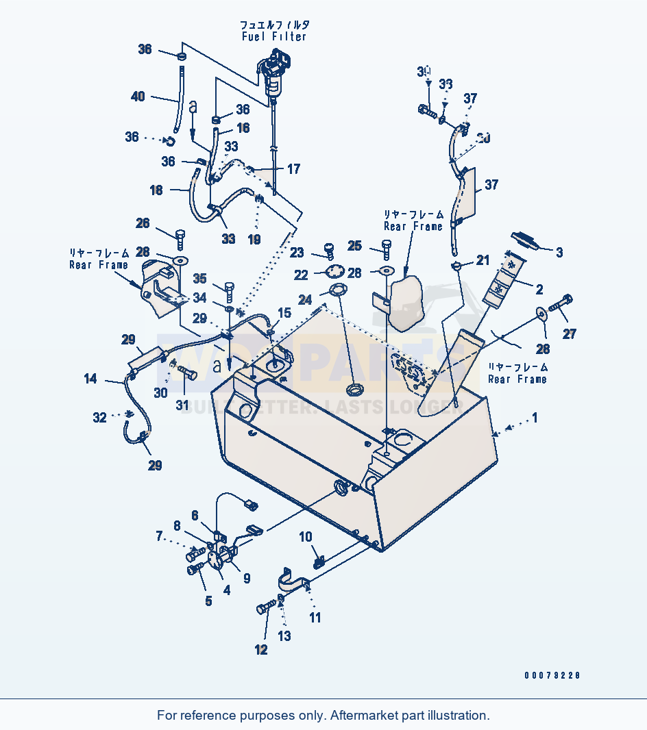 Komatsu WA250-5L Fuel Tank parts diagram