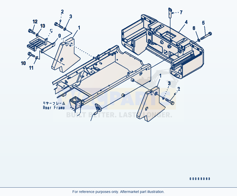 Komatsu WA250-5L Counterweight And Step parts diagram