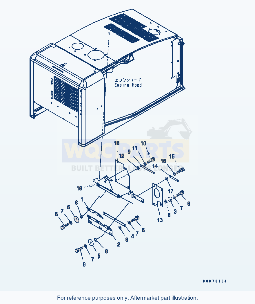 Komatsu WA250-5L Hood (Duct Sheet) parts diagram