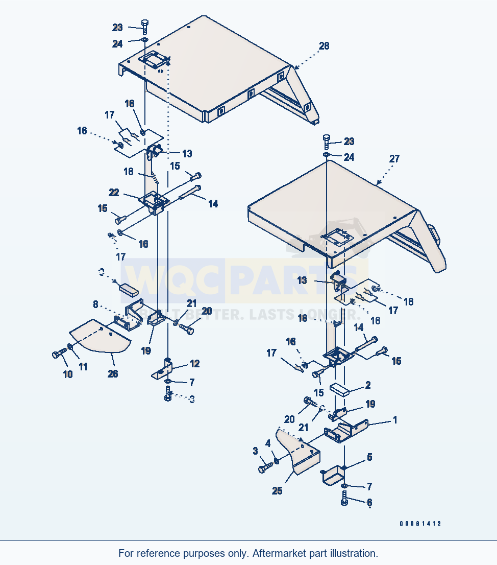 Komatsu WA250-5L Rear Fender (Full Fender) (Hook And Dovetail) parts diagram