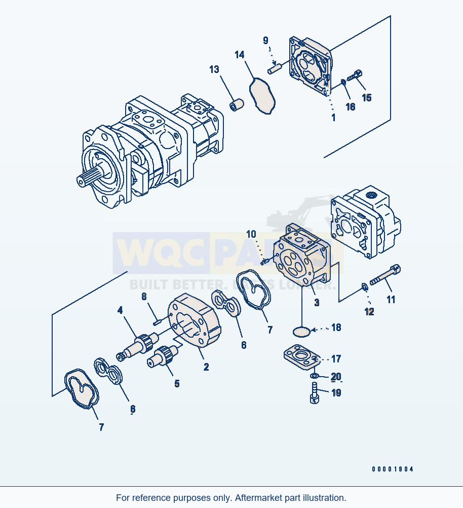 Komatsu WA250-5L 4-Gear Pump (Brake And Cooling Fan Pump) parts diagram